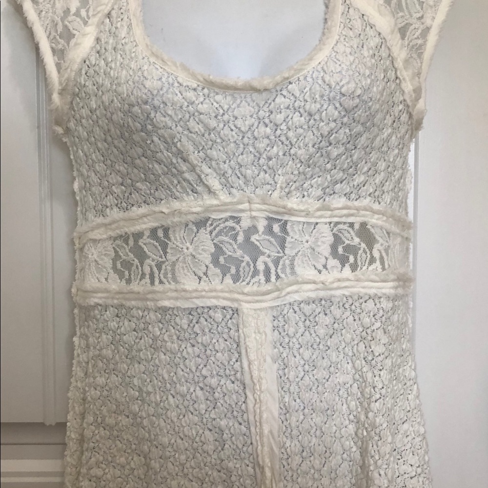 Free People Ivory Lace Top